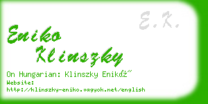 eniko klinszky business card